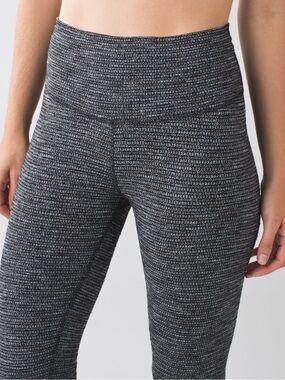 Lululemon Wonder Under High Times Pant Herringbone Coco Pique Black 25” leggings